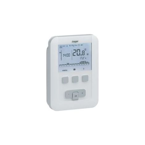 Hager – Thermostat programmable EK520 filaire – Gestion de chauffage connecté – Programmation 4 niveaux – Économies d'énergie (1/5)