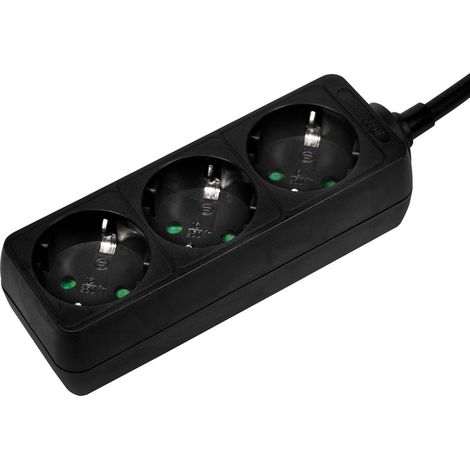 LOGILINK LPS205B MULTIPRISES AVEC COMMUTATEUR 3 PRISES NOIR (1/3)