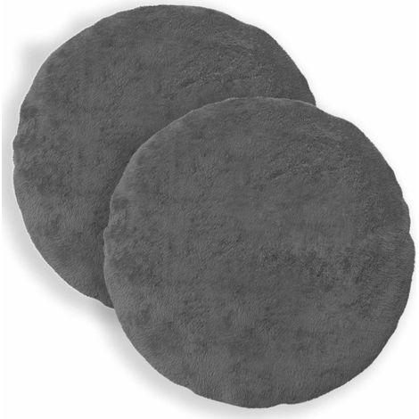 Housse de coussin 2 pc HEERLEN Gris foncé Ø 50 cm