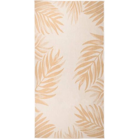 Tapis à tissage plat d'extérieur 100x200 Motif de feuille (1/5)