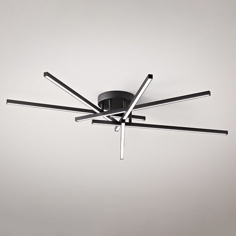 PLAFONIERA IN ALLUMINIO COLORE NERA SYNCRO DIMMEREABILE 112,5CM LED 70W CCT 3000K 4000K 6000K 4900Lm (1/2)