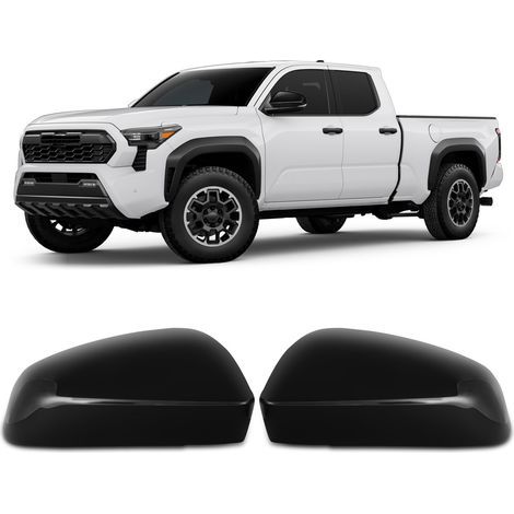 Set mit 2 Seitenspiegelkappen – Glänzend Schwarz – Kratzfest – Für Toyota Tacoma 2024 (1/5)