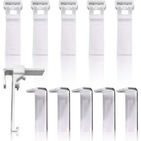 Pair Lntyq Lot de 8 supports de fixation, support de serrage pour store enrouleur pour store enrouleur double, sans perçage, kit d'accessoires de remplacement, fenêtre (1/5)