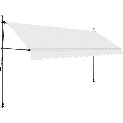 INLIFE Auvent manuel rétractable avec LED 400 cm Crème (1/5)