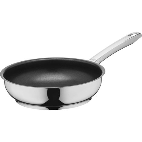 Silit Calabria Bratpfanne mit Edelstahlbeschichtung, induktionsgeeignet, Edelstahlgriff, PFOA-frei, zum Kochen, Edelstahl mit dreifacher Silitan-Antihaftbeschichtung, Edelstahl, 28 cm