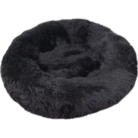 Lit pour Chat, Coussin Moelleux, Doux Lavable pour Chiens Chats (Noir, 40 cm) (1/5)