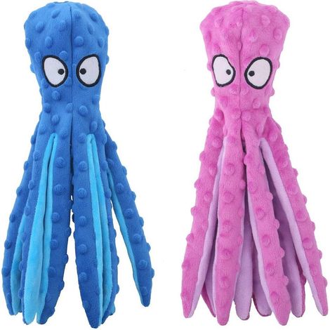 Jouet chien pieuvre peluche couineur, interactif petite taille (1/5)