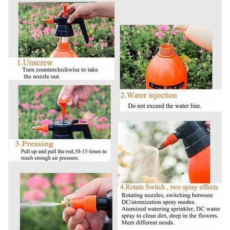 Pulvérisateur haute pression 2L avec buse en laiton réglable, atomiseur à pompe de haute qualité (2L) adapté aux plantes Étiquette (1/5)
