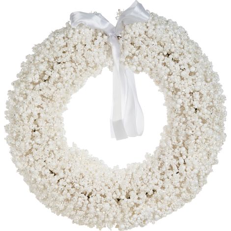 Corona de Navidad de alambre metal material sintético con nieve artificial 40 cm blanco Aresjon (1/5)