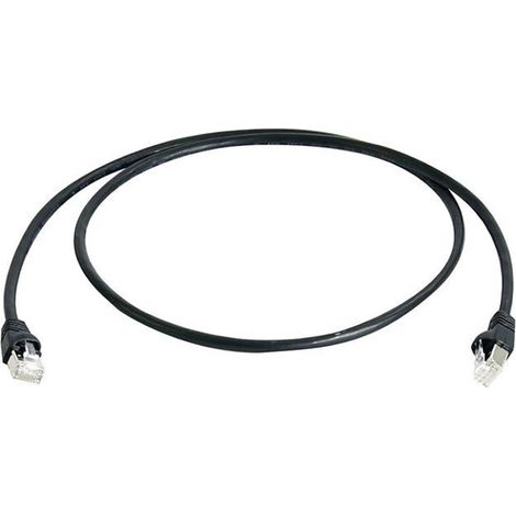 Câble de raccordement réseau informatique RJ45 Telegärtner 100007978 CAT 6a S/FTP noir 1.00 m (1/2)