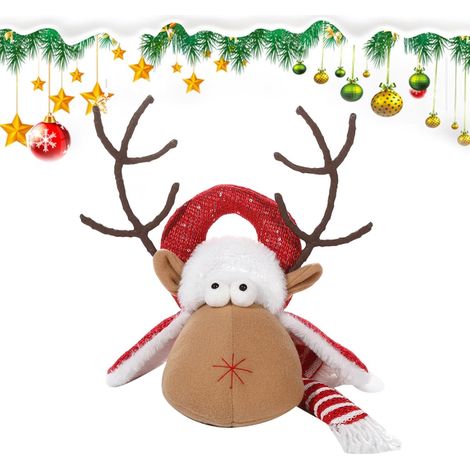 Écharpe de Noël, poupée élan, décorations de porte de Noël, ornements de fête, poupée tridimensionnelle, petits ornements
