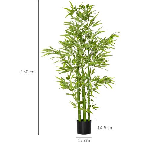 Plante de bambou artificielle de 150 cm de haut avec pot inclus, pour une utilisation intérieure et extérieure. (1/5)