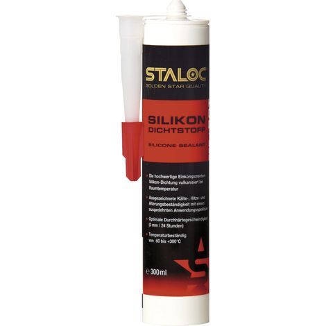STALOC Hochtemperatur-Silikon-Dichtstoff rot Qualitäts-Silikon für den Heizungs- und Motorenbau 300 ml Kartusche (1/2)