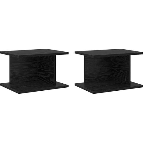 Maison Exclusive - Comodino 2 pcs Rovere Nero 40 x 30 x 25 cm Legno multistrato