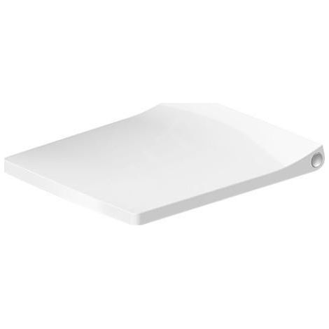 Couvercle de WC Viu Compact, blanc, charnières en acier inoxydable, sans mécanisme de fermeture automatique (1/2)