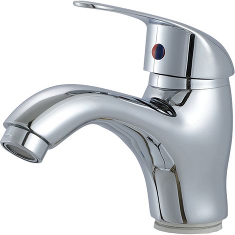 Robinet de Lavabo avec Bec Fixe Alliage Chrome LV002 (1/3)