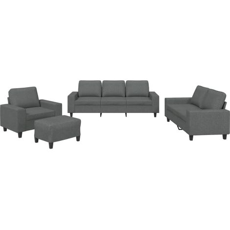 Maison Exclusive - Set di Divani 4 pz Grigio Scuro in Tessuto