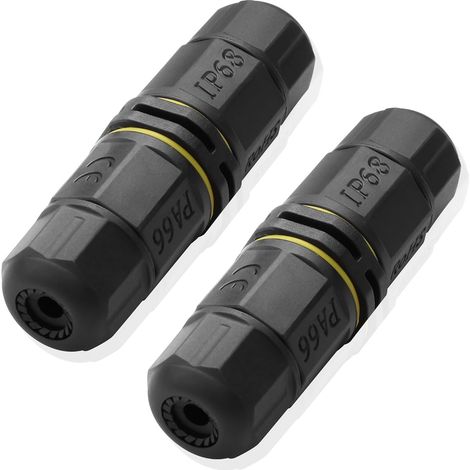 IP68 Waterproof Connector M20 3-Pole Waterproof Cable Connector for Outdoor Wire Range(3.5-10mm) For Street Lighting, Landscape Lighting 2pcs (3-Pole) (1/5)