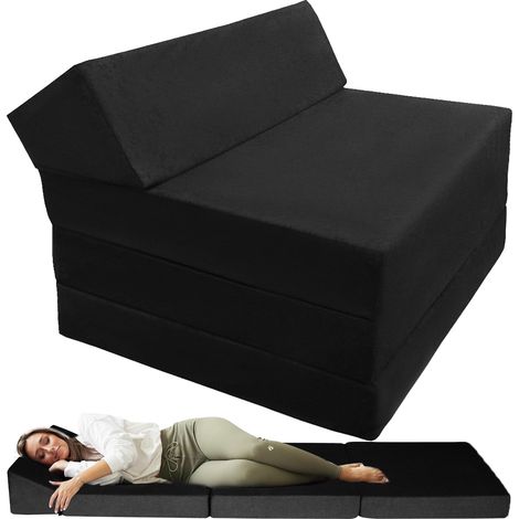 Materasso pieghevole 70x200x10 cm - Materasso futon pieghevole 2 in 1 - Lavabile in lavatrice - Divano letto per adulti e bambini - Materasso per ospiti e materasso da viaggio