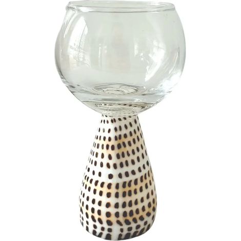 Verre à vin à pied en coquillage naturel, verre artistique en coquillage irrégulier, décoration intérieure.
