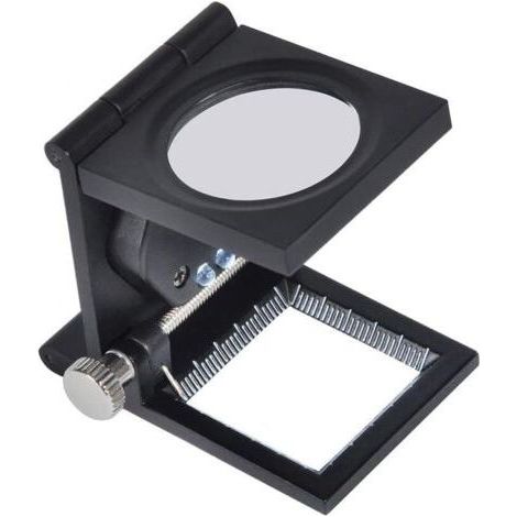 Cloth Magnifying Glass - 1 pc LED Foldable Stand Fabric Cloth Square Magnifier Foldable Magnifying Glass 10X Lens Watch Jeweler Tool High Definition (1/4)