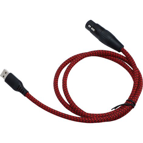 Câble XLR vers USB femelle avec connecteur micro et sortie audio haute fidélité pour microphone, enregistrement, karaoké, haut-parleur et console de mixage (1 m / 3,3 pi). (1/5)