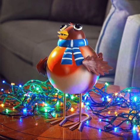 25cm Large Wobbling Rocking Hand Painted Christmas Robin Decoration (1/4)