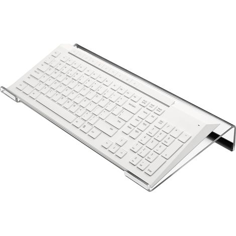 1 Support de clavier incliné, Acrylique transparent, Ergonomique, Plateau souris intégré, Bureau Maison École (1/5)