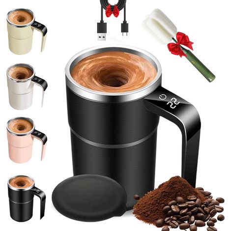 Mug Électrique 2026 avec Thermomètre LCD Intégré, Tasse Mélangeur de 400 Ml (13, 5 Oz), Agitateur Magnétique Automatique Affichage la Température (1/5)