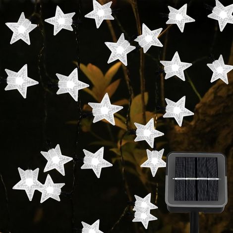 1 Guirlande Lumineuse Solaire, 14m 120 LED Étoile, 8 Modes Étanche IP65, Décoration Jardin Cour Noël (1/5)