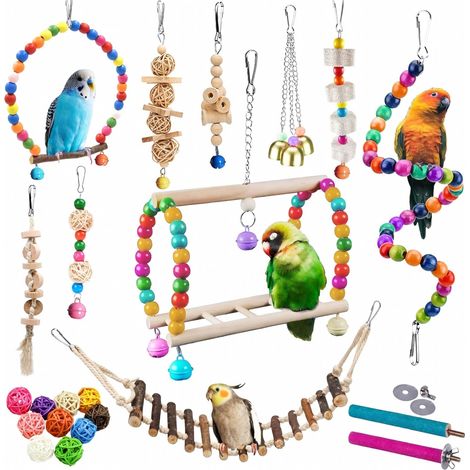 Conjunto de juguetes para pájaros 22 piezas x 2