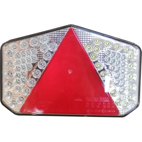 Maxter – Feu arrière LED multifonctions gauche 12/24V – 5 fonctions – Connecteur 6 plots – Dimensions 147,5 x 222,5 x 49 mm