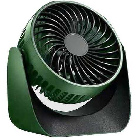 Petit ventilateur de bureau USB, ventilateur de table rafraîchissant, flux d'air puissant, petit ventilateur personnel silencieux - Vert de haute qualité (1/5)