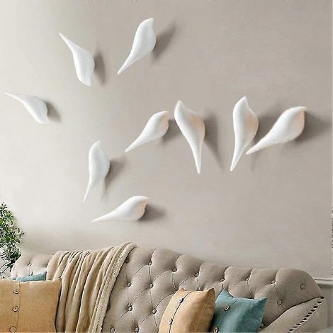 Crochet mural rustique en bois en forme d'oiseau - 2 pièces