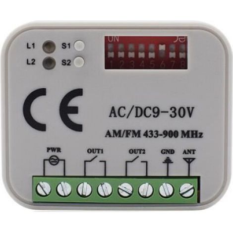 Récepteur universel pour porte de garage - SMG-662 - 2 canaux - 300MHz à 900MHz