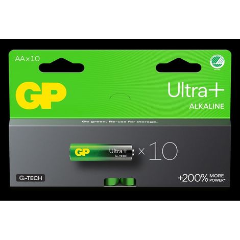 GP Ultra Plus Alkaline AA-Batterie, 15AUP/LR6, 10er-Pack