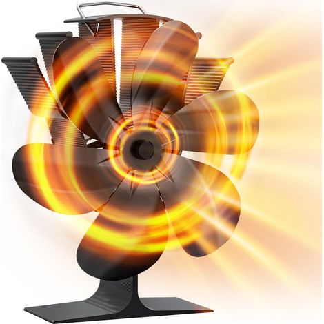 Ventilateur de poêle à bois 6 pales sans électricité, ventilateur thermique alimenté par la chaleur pour cheminée et poêle (1/5)