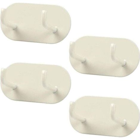 Ganchos adhesivos de pared de 4 piezas, XU, toallero de baño, soporte de metal para toallas, gancho de baño sin taladro para baño, dormitorio, cocina (crema) --Crezuo