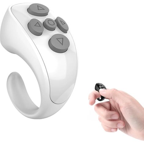 Drahtlose Bluetooth-Fernbedienung mit zwei Fingern, wiederaufladbarer Bluetooth-Scrollring für den Heimgebrauch (weiß) (1/5)