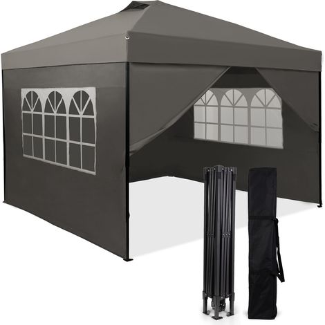 HOMEDEMO pavillon 3x3 wasserdicht stabil winterfest, One-Touch Pop-Up Pavillon mit Schnellaufbau Verstärkten Röhren, Inkl. UV-Schutz & Wasserdicht Seitenteilen, Stabil für Camping, Festivals & Gartenp (1/5)
