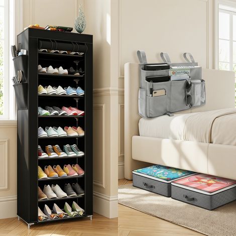 4-in-1 Aufbewahrungsset für Zuhause – Schuhregal, Aufbewahrungstaschen für unter das Bett, Handtaschen-Organizer, Schubladeneinteiler, für Schlaf- und Wohnzimmer (1/5)