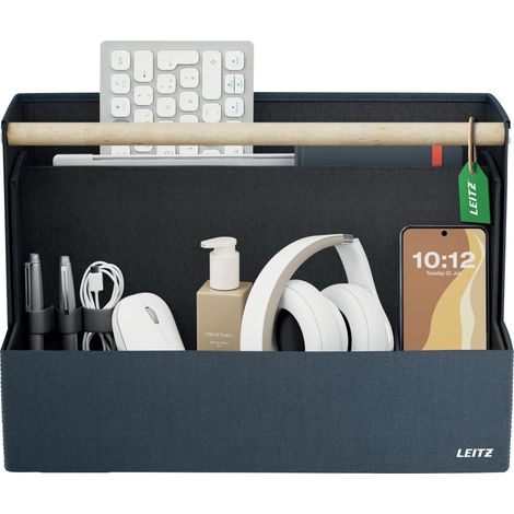 Organisateur de Bureau en Tissu, pliable avec poignée bois (1/5)