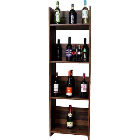 Range bouteilles contemporain chêne foncé Evora