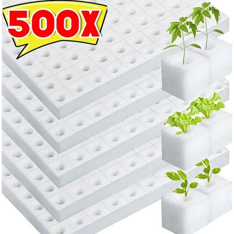 Éponges hydroponiques noires (300 pièces, 3 feuilles) pour la culture hors-sol de jeunes plants et de bourgeons de légumes en serre. (1/4)