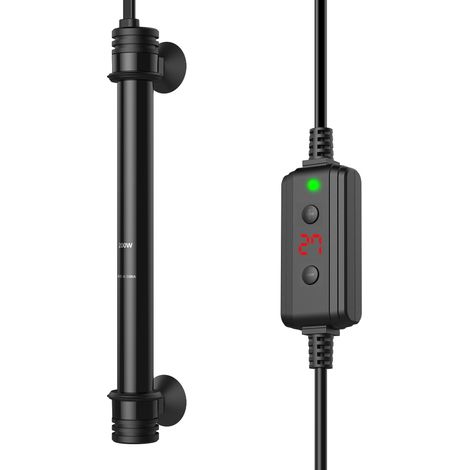 Applicable Chauffage d'Aquarium 200 W, Température Réglable de 15 à 35 ℃, pour Aquarium jusqu'à 200 L, Protection Contre la Surchauffe