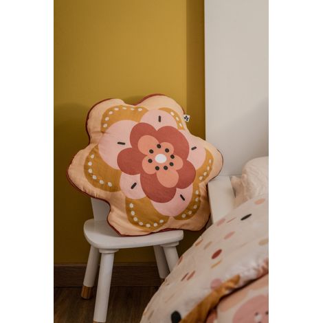 Coussin déco déhoussable 47 x 45 cm "Barbotine" 100% Coton l'Effet Papillon