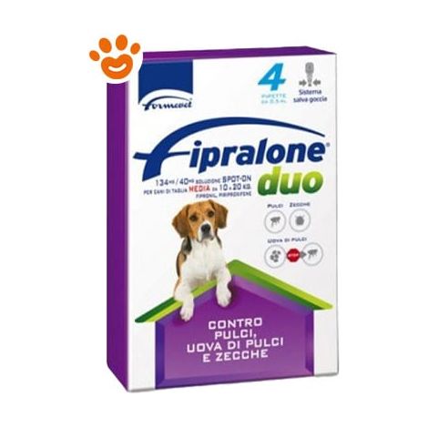 Formevet Dog Fipralone Duo 10-20 Kg - Formevet Dog Fipralone Duo 10-20 Kg - Confezione Da 4 Pipette