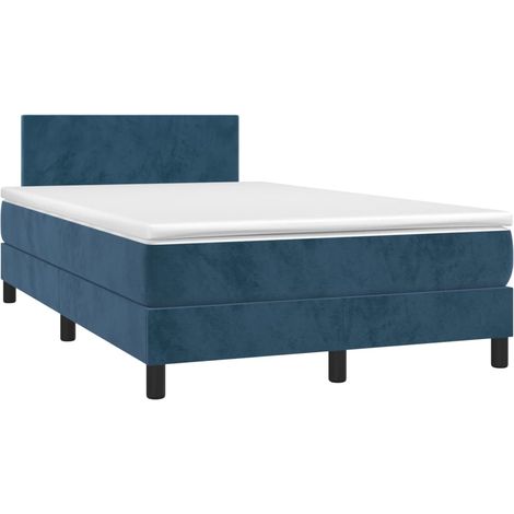 Sommier à lattes de lit avec matelas LED bleu foncé 120x190 (1/5)