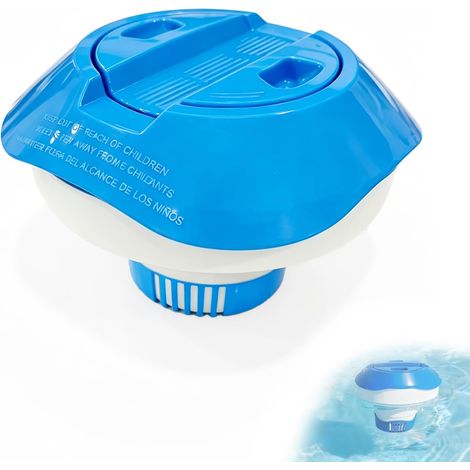 Flotteur Distributeur de Chlore pour Piscine, 7 Pouces, Distributeur Flottant pour Comprimés de Chlore et de Brome 200 g, Idéal pour Les Piscines, Spas et Fontaines (1/5)