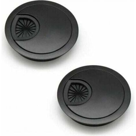 2 Pièces Passe Cable 60 mm Couvercle du Trou de Câble pour Bureaux et Plans de Travail Noir (1/4)